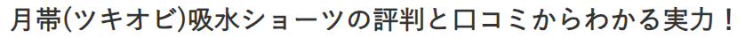 月帯(ツキオビ)吸水ショーツの口コミと評判から見るリアルな評価！